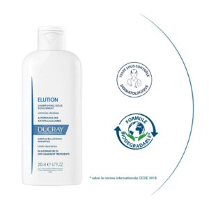 ducray — shampooing doux équilibrant — shampoing doux antipelliculaire — elution 200 ml