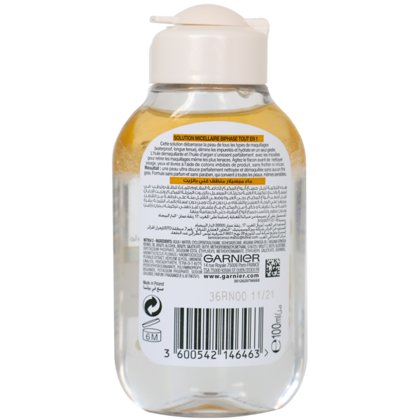 garnier skinactive – eau micellaire biphasé – 100ml