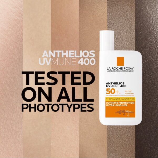 la roche posay anthelios uvmune 400 crème solaire fluide invisible | peaux sensibles | 50ml