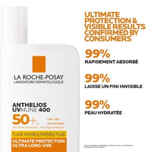 la roche posay anthelios uvmune 400 crème solaire fluide invisible | peaux sensibles | 50ml