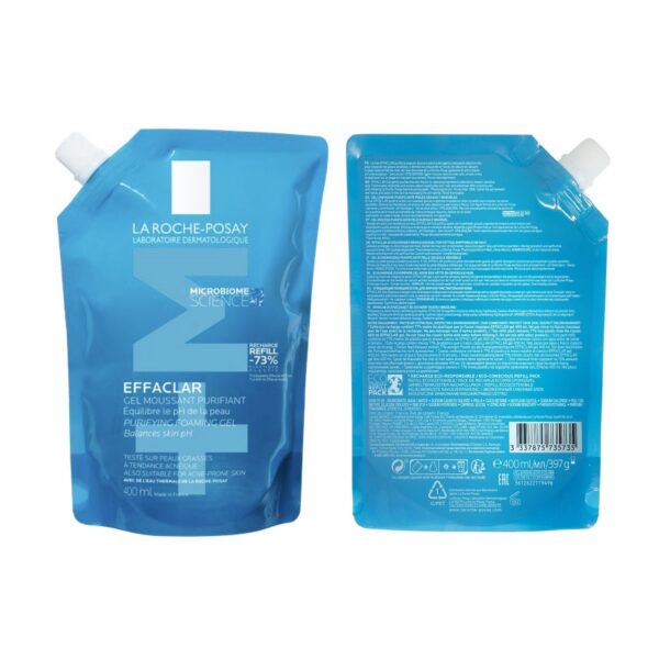 la roche posay effaclar gel moussant peau grasse acnéique recharge | 400ml