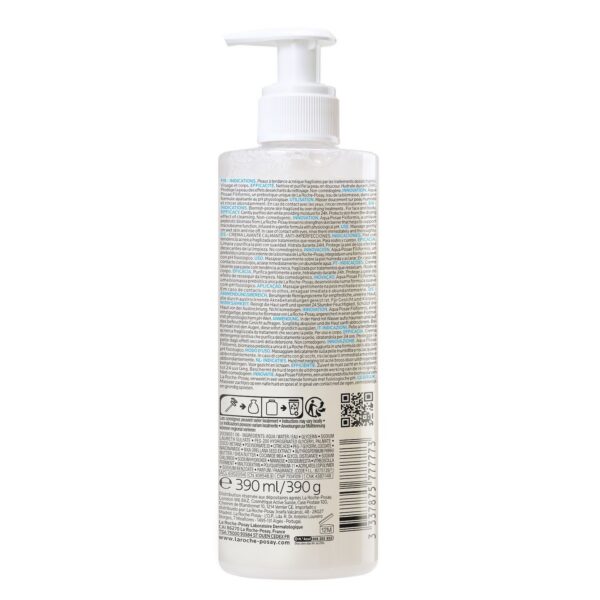 la roche posay effaclar h iso biome crème nettoyante | peau sèche à tendance acnéique | 390ml