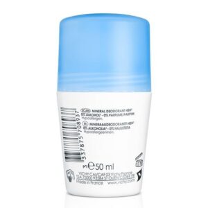 vichy dermo tolérance déodorant minéral 48h bille sans sels d’aluminium peau sensible et réactive | 50ml