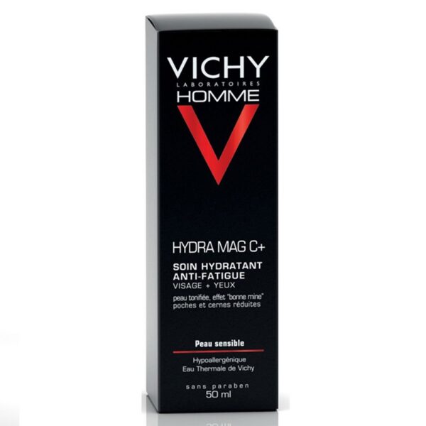 vichy homme hydra mag c+ soin hydratant anti fatigue visage et yeux sensibles | 50ml