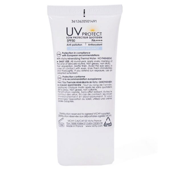 vichy uv protect crème hydratante invisible spf50 tous types de peaux | 40ml